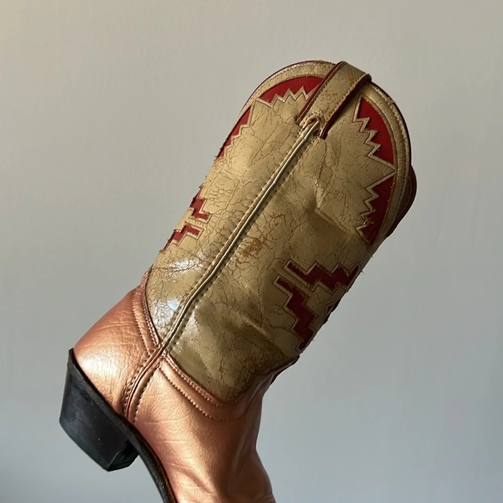 Vintage Cowboy Boots- Aztec Navajo Southwest - Picture 15 of 17